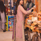 AJKK-04 EMBROIDERED CHIFFON 3 PCS PINK SUIT-SET