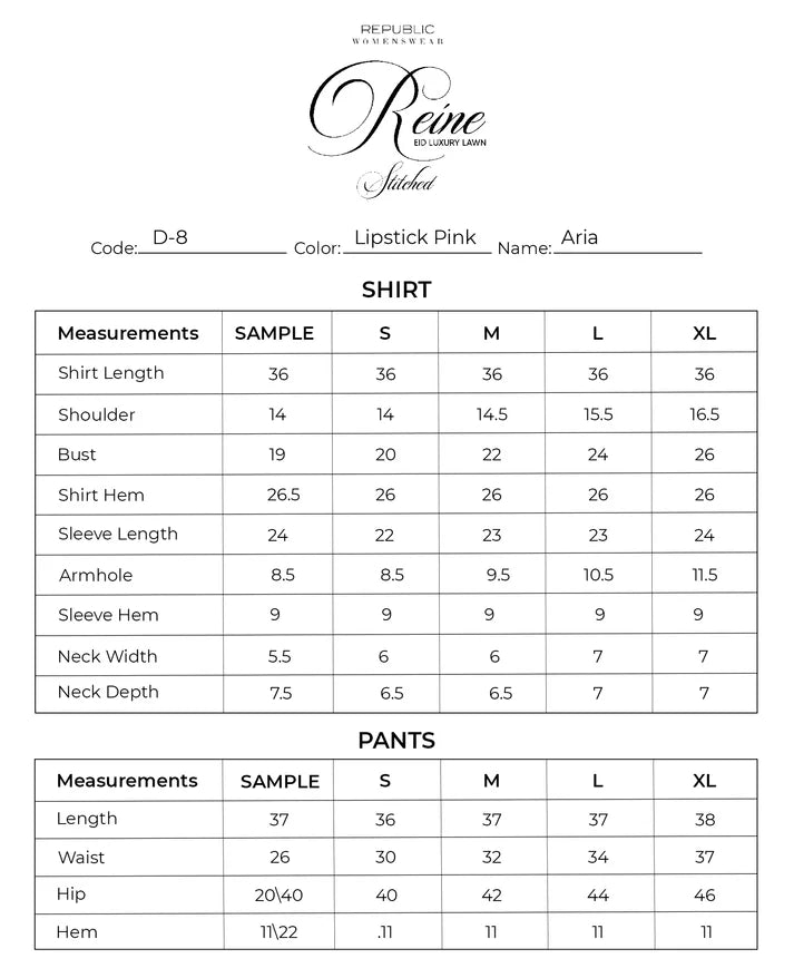 Aria | Reine Luxury Lawn Stitched '26 | Republic Womenswear