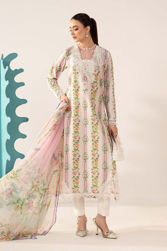 3 Piece Embroidered Lawn Suit - MPS-3010-A-Small