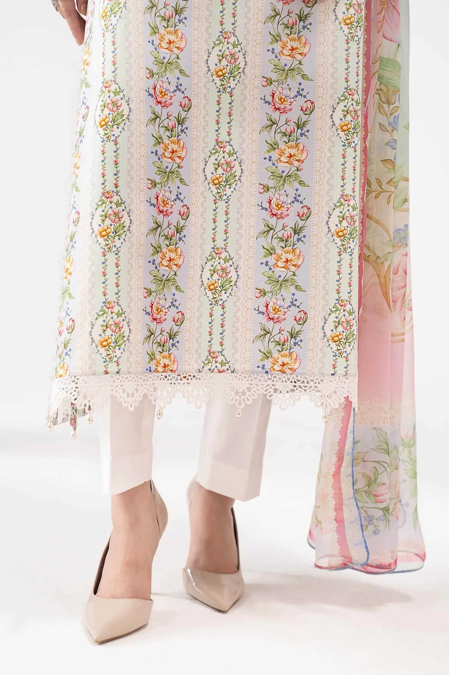 3 Piece Embroidered Lawn Suit - MPS-3010-B-Small