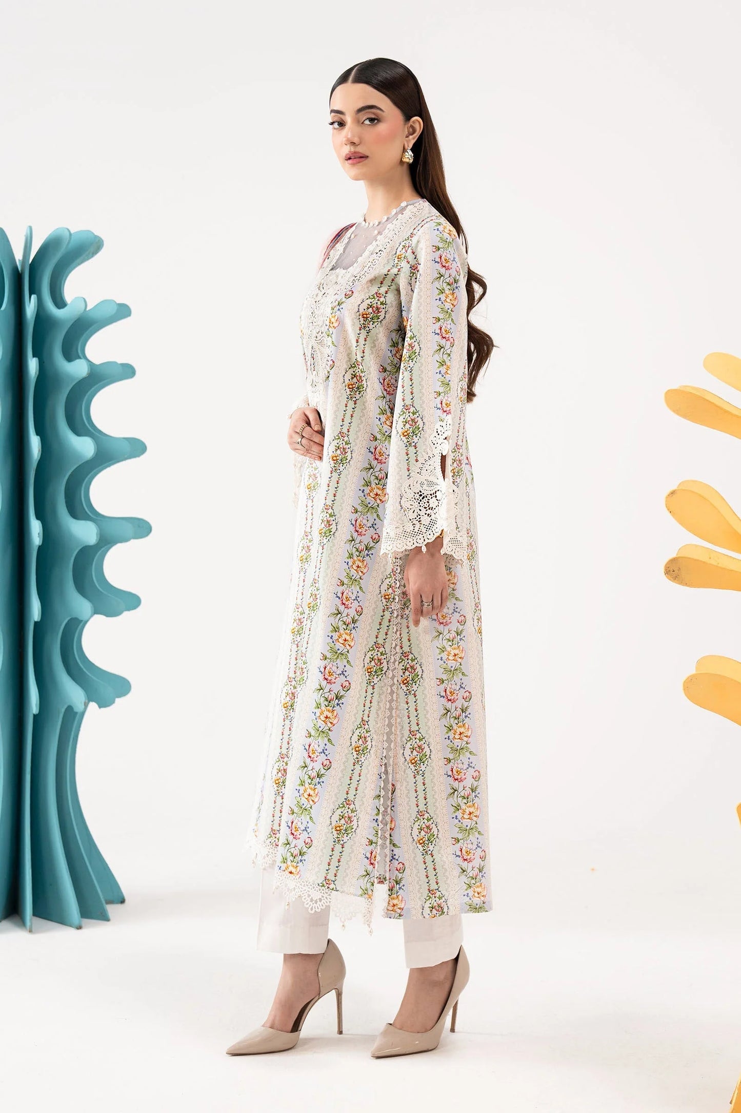 3 Piece Embroidered Lawn Suit - MPS-3010-B-Small