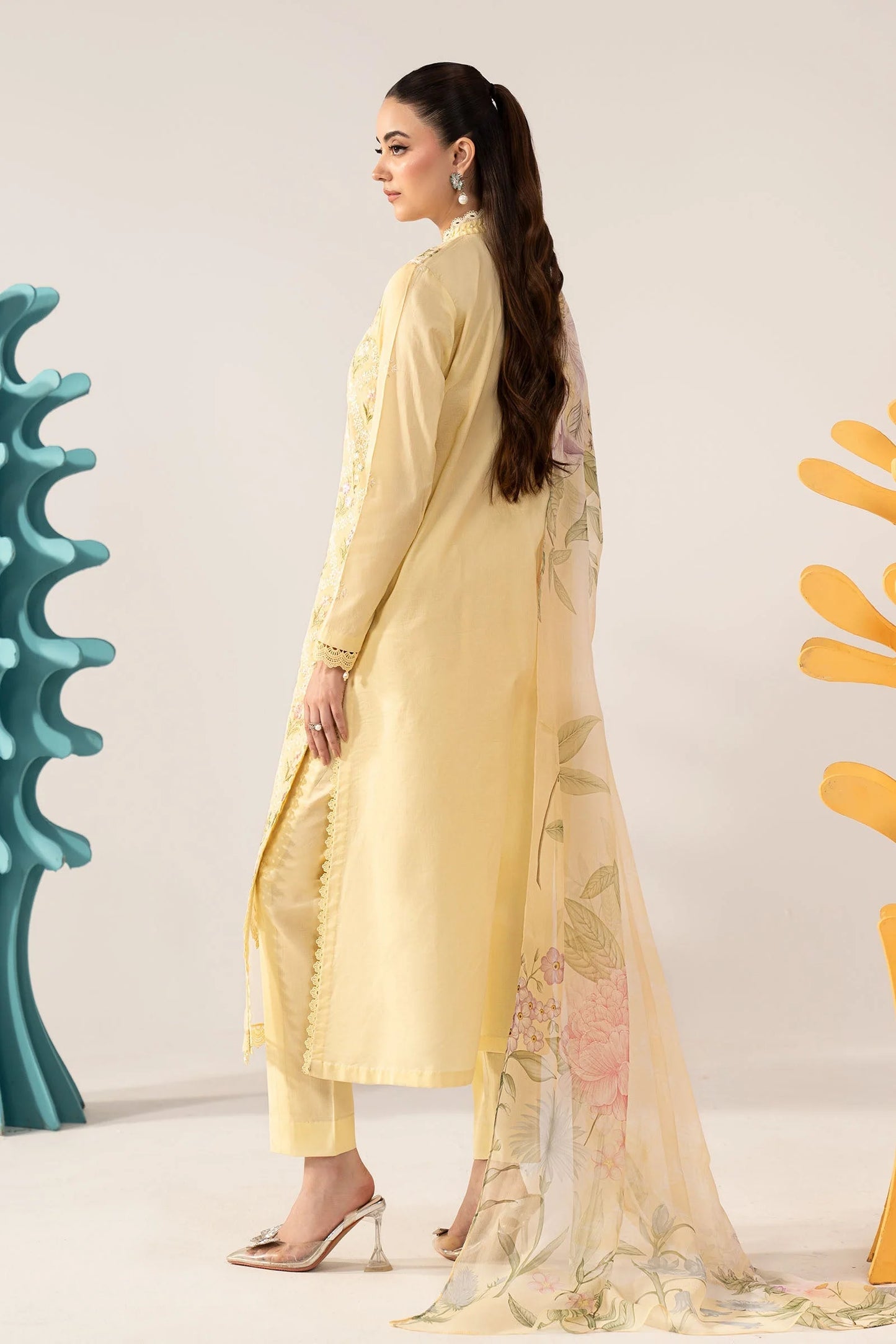 3 Piece Embroidered Lawn Suit - MPS-3001-A-Small