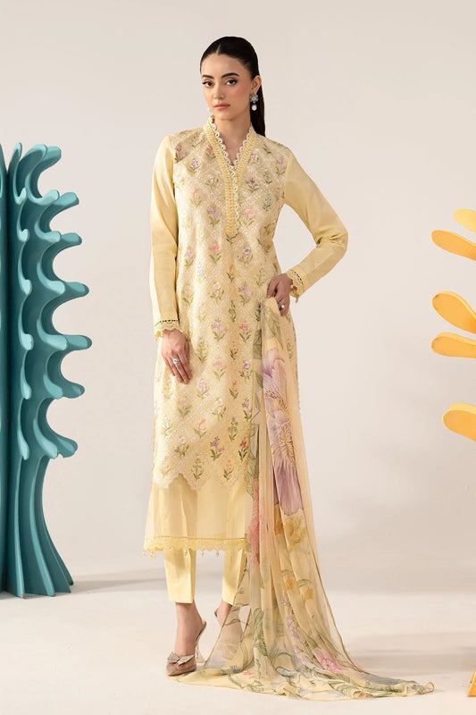 3 Piece Embroidered Lawn Suit - MPS-3001-A-Small