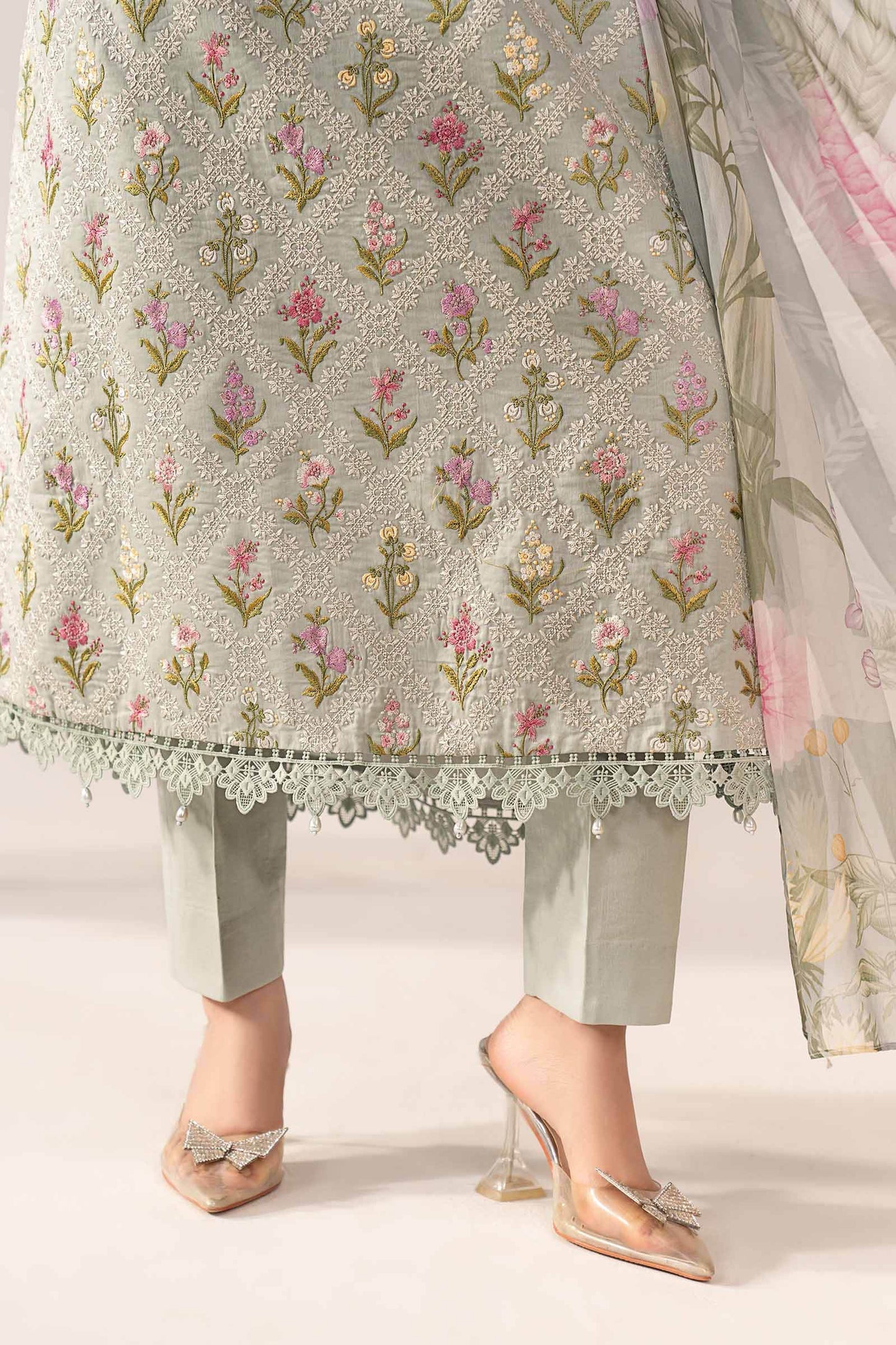 3 Piece Embroidered Lawn Suit - MPS-3001-B-Small