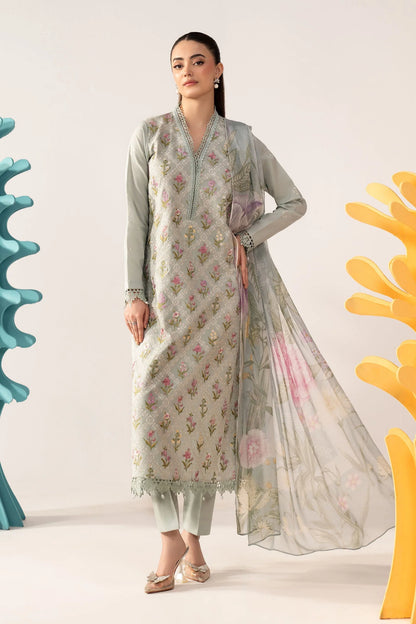 3 Piece Embroidered Lawn Suit - MPS-3001-B-Small