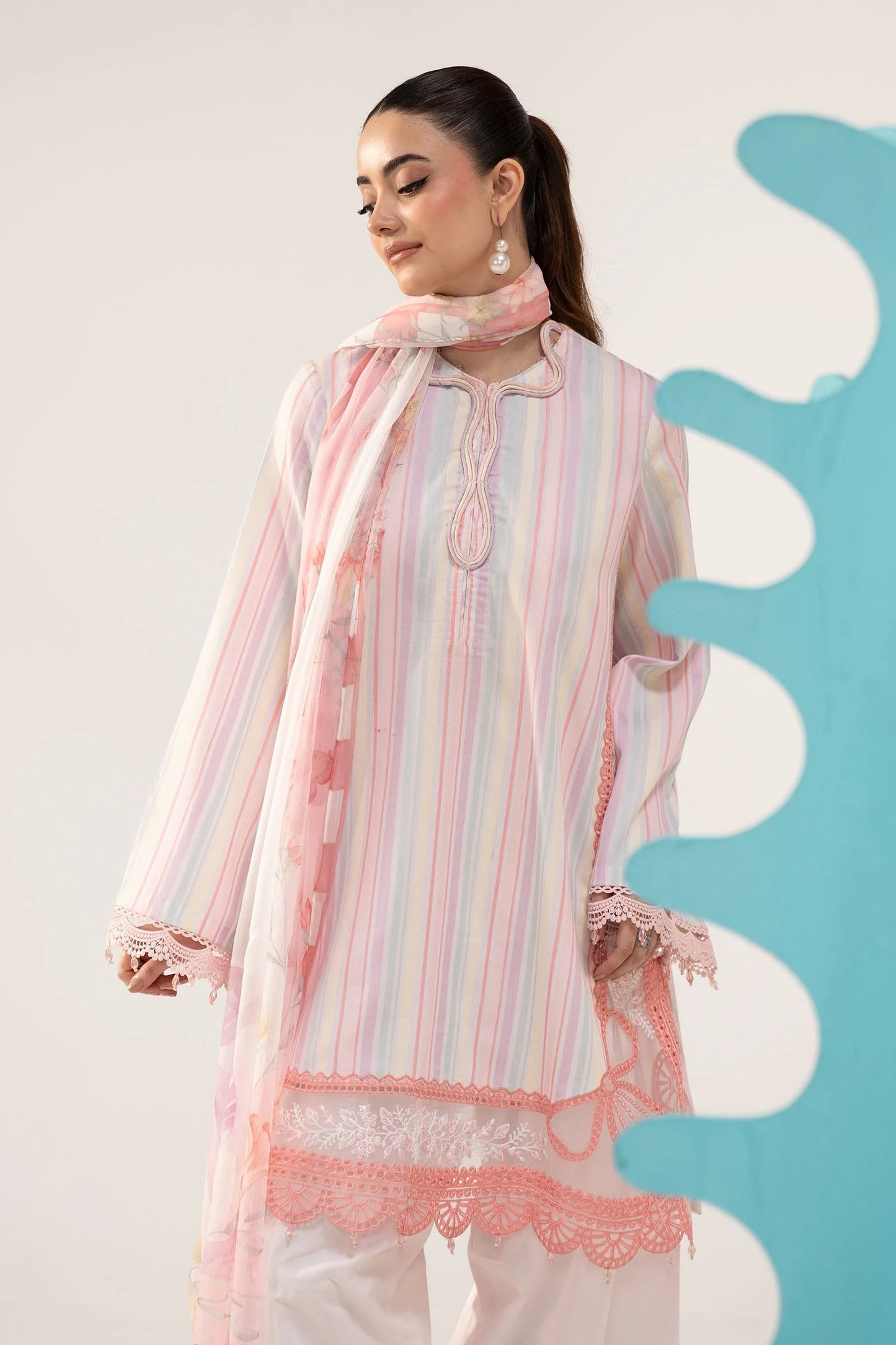 3 Piece Embroidered Jacquard Suit - MPS-3002-A-Small