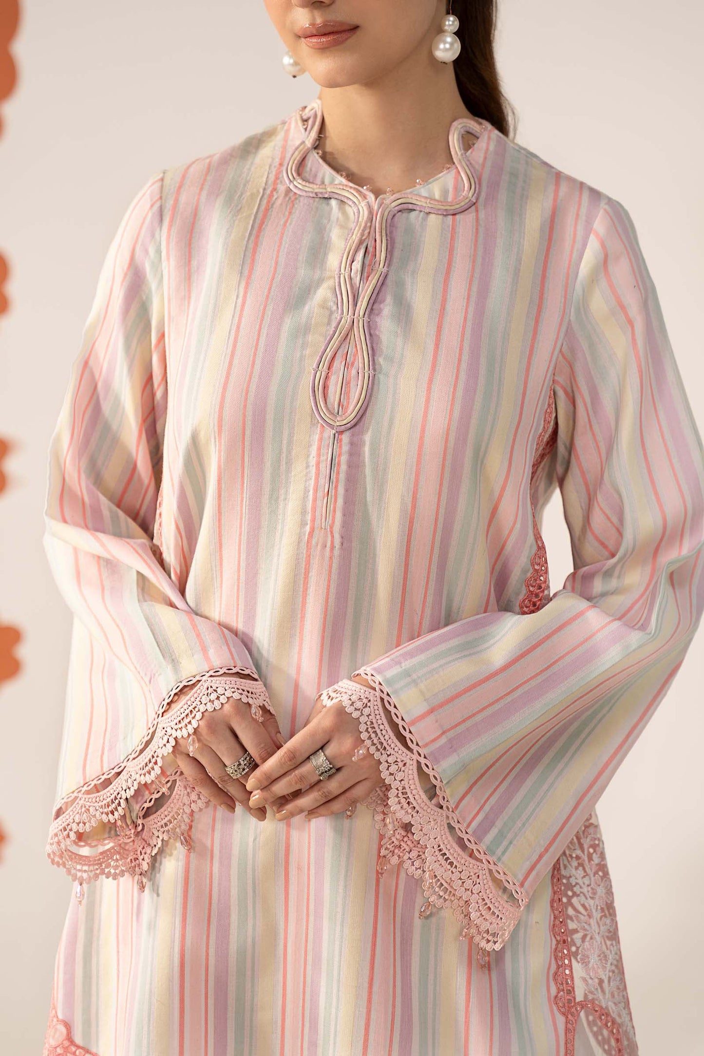 3 Piece Embroidered Jacquard Suit - MPS-3002-A-Small