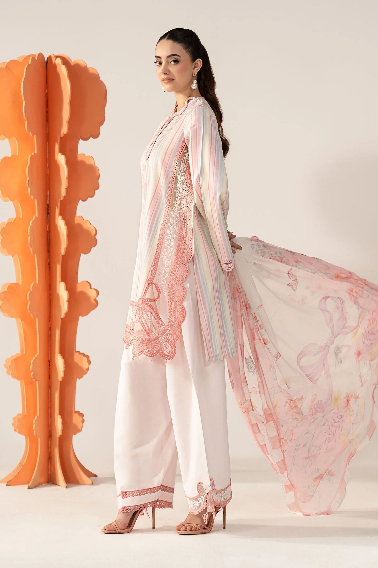 3 Piece Embroidered Jacquard Suit - MPS-3002-A-Small