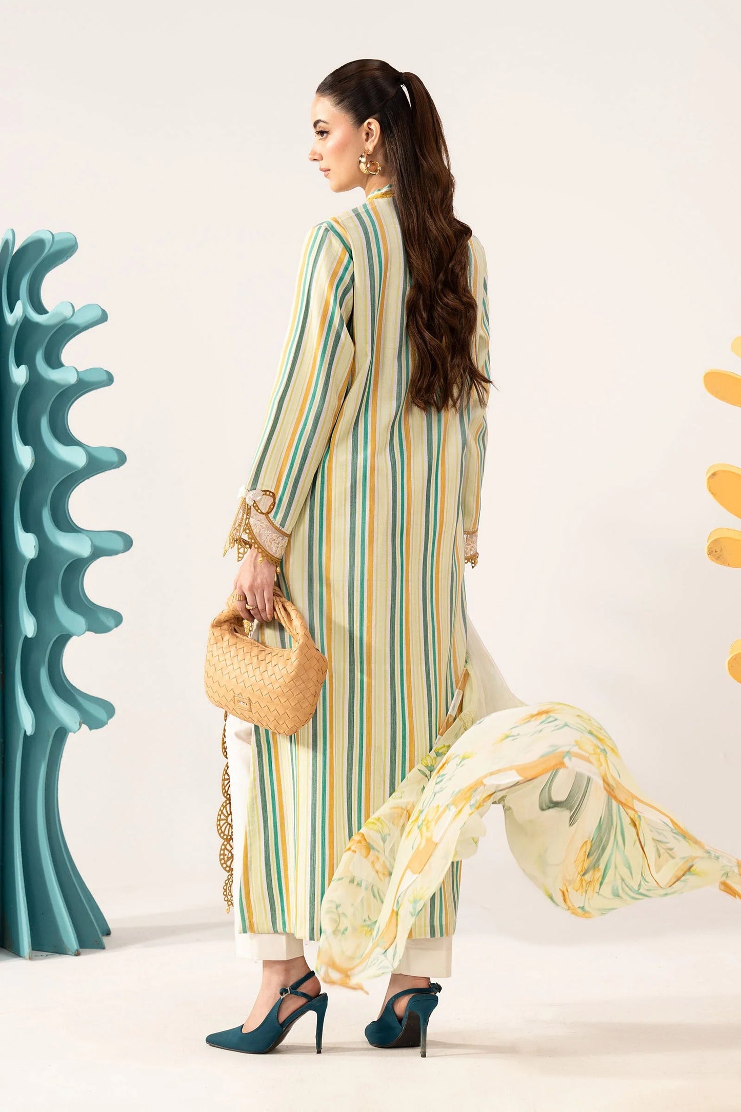 3 Piece Embroidered Jacquard Suit - MPS-3002-B-Small