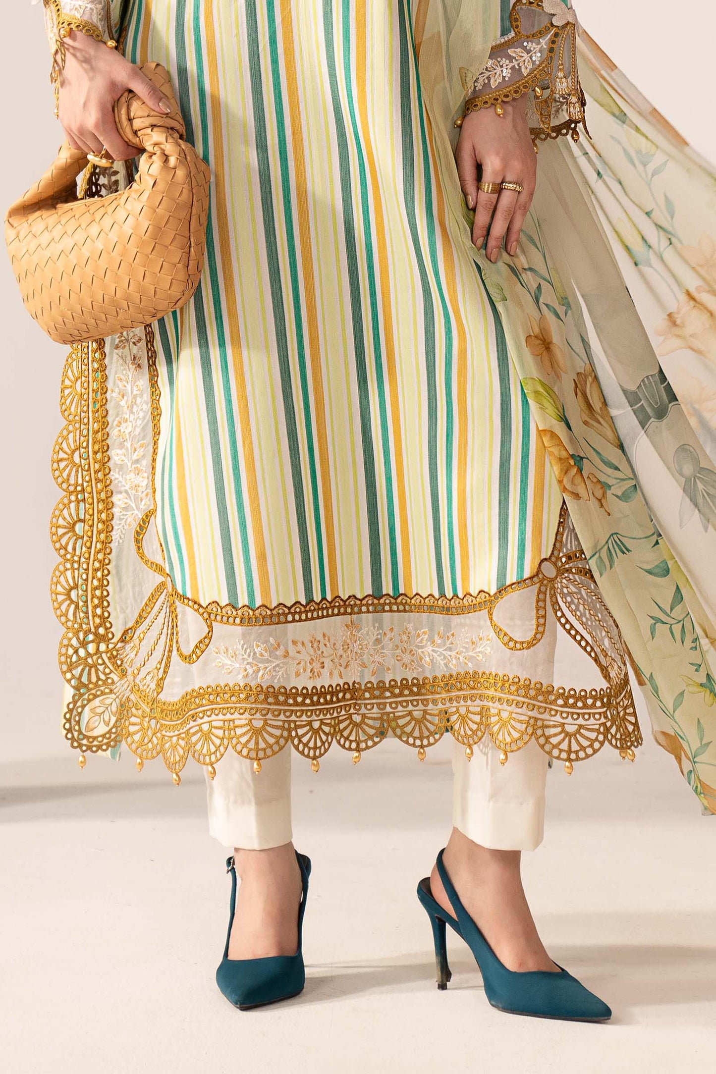 3 Piece Embroidered Jacquard Suit - MPS-3002-B-Small