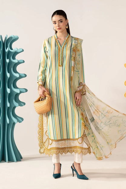 3 Piece Embroidered Jacquard Suit - MPS-3002-B-Small