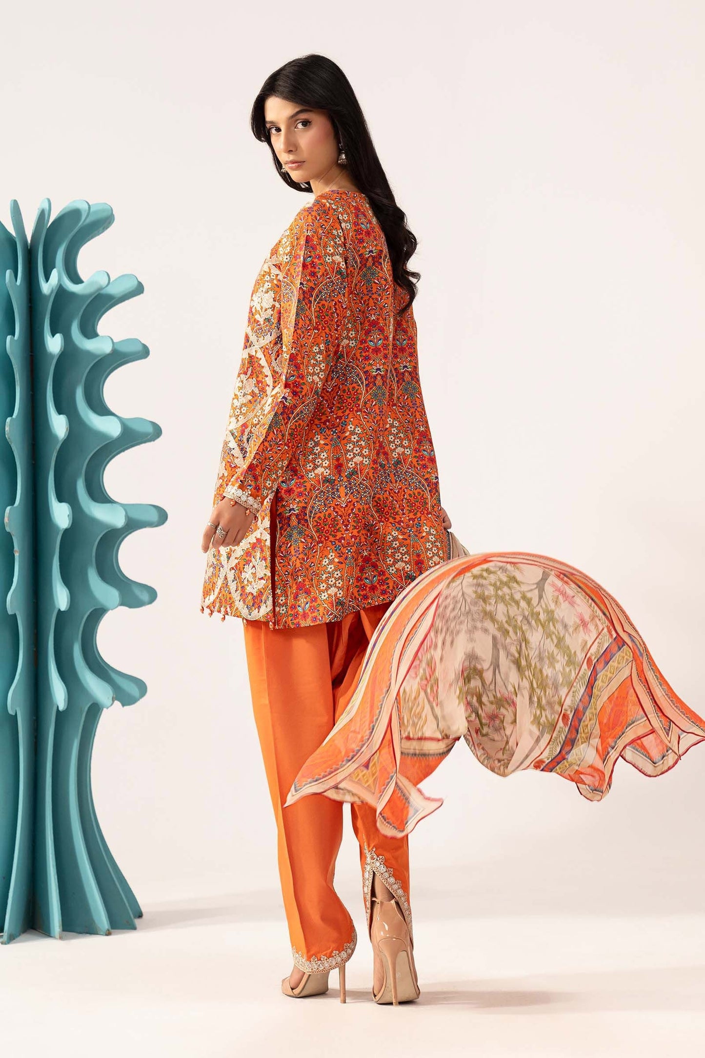 3 Piece Embroidered Lawn Suit - MPS-3003-A-Small