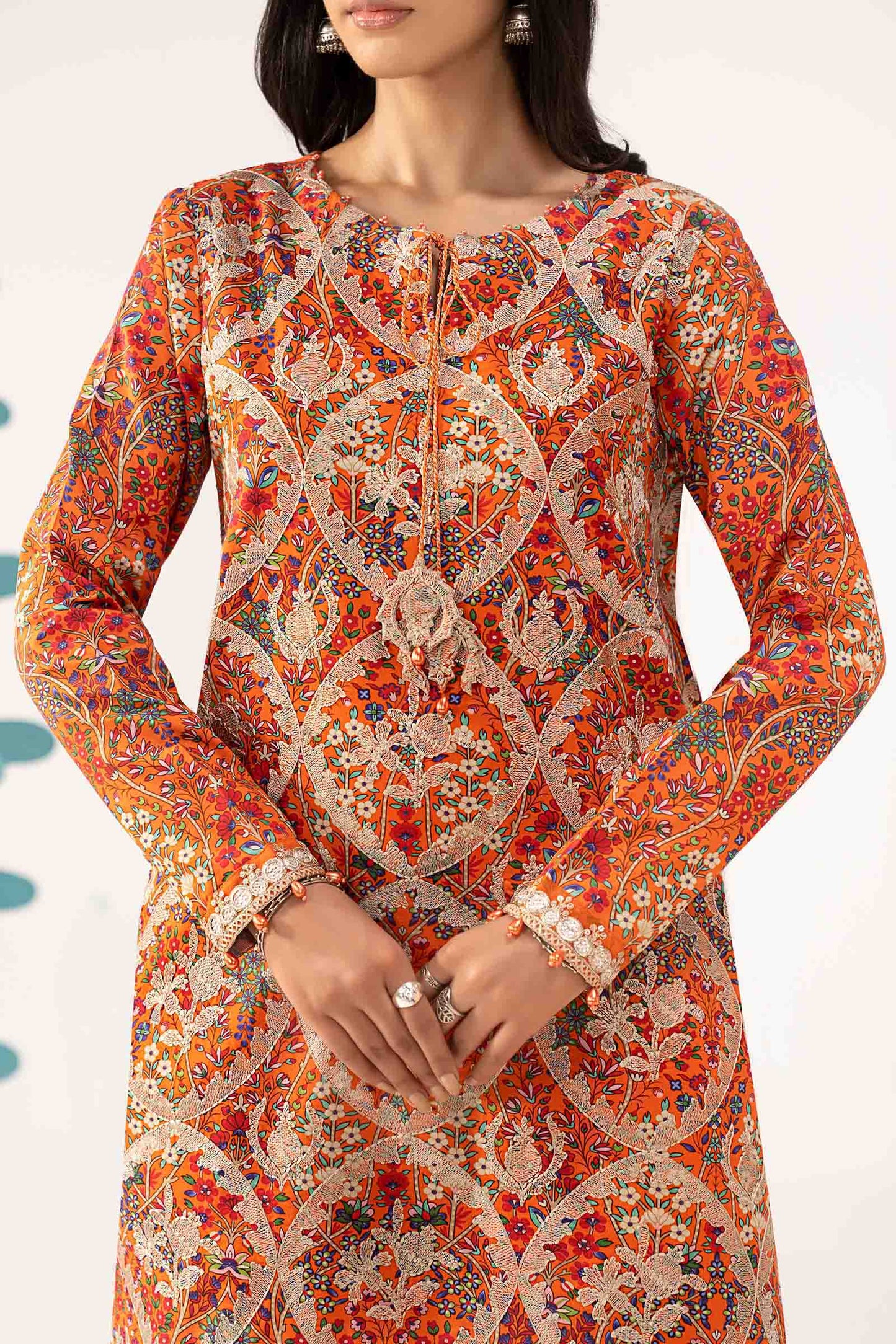 3 Piece Embroidered Lawn Suit - MPS-3003-A-Small