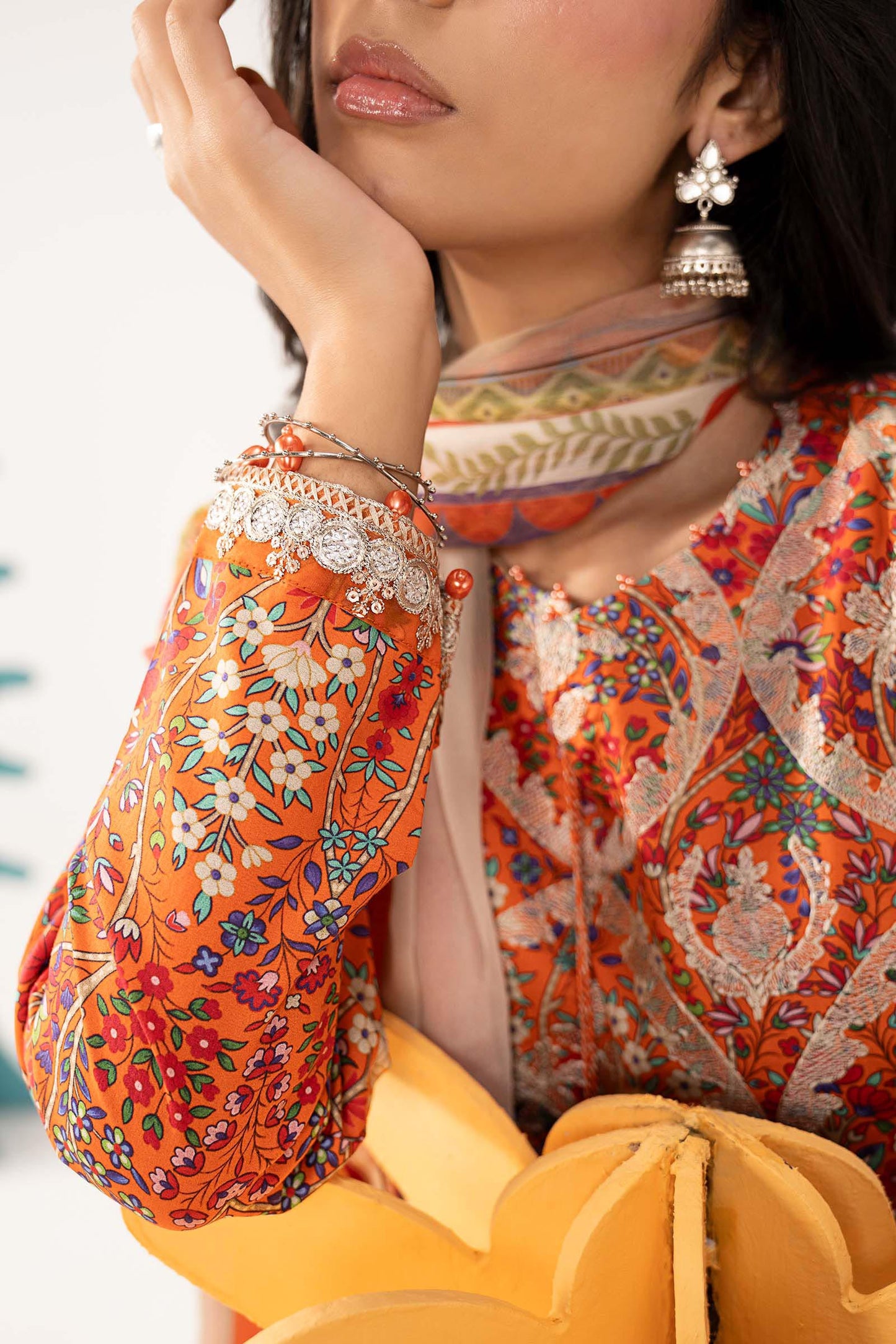 3 Piece Embroidered Lawn Suit - MPS-3003-A-Small