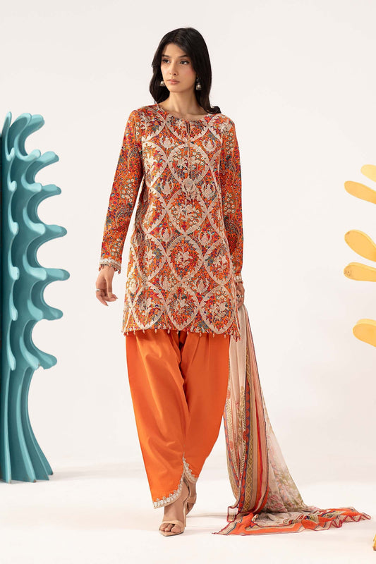 3 Piece Embroidered Lawn Suit - MPS-3003-A-Small