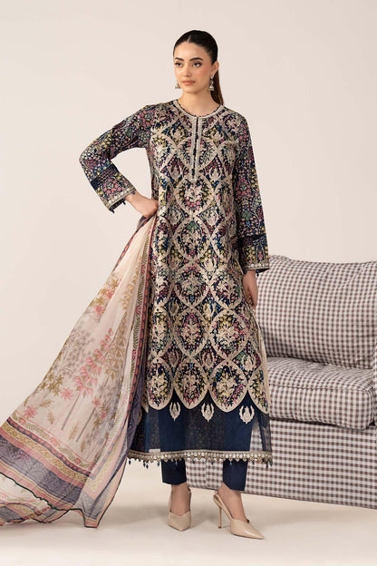 3 Piece Embroidered Lawn Suit - MPS-3003-B-Medium