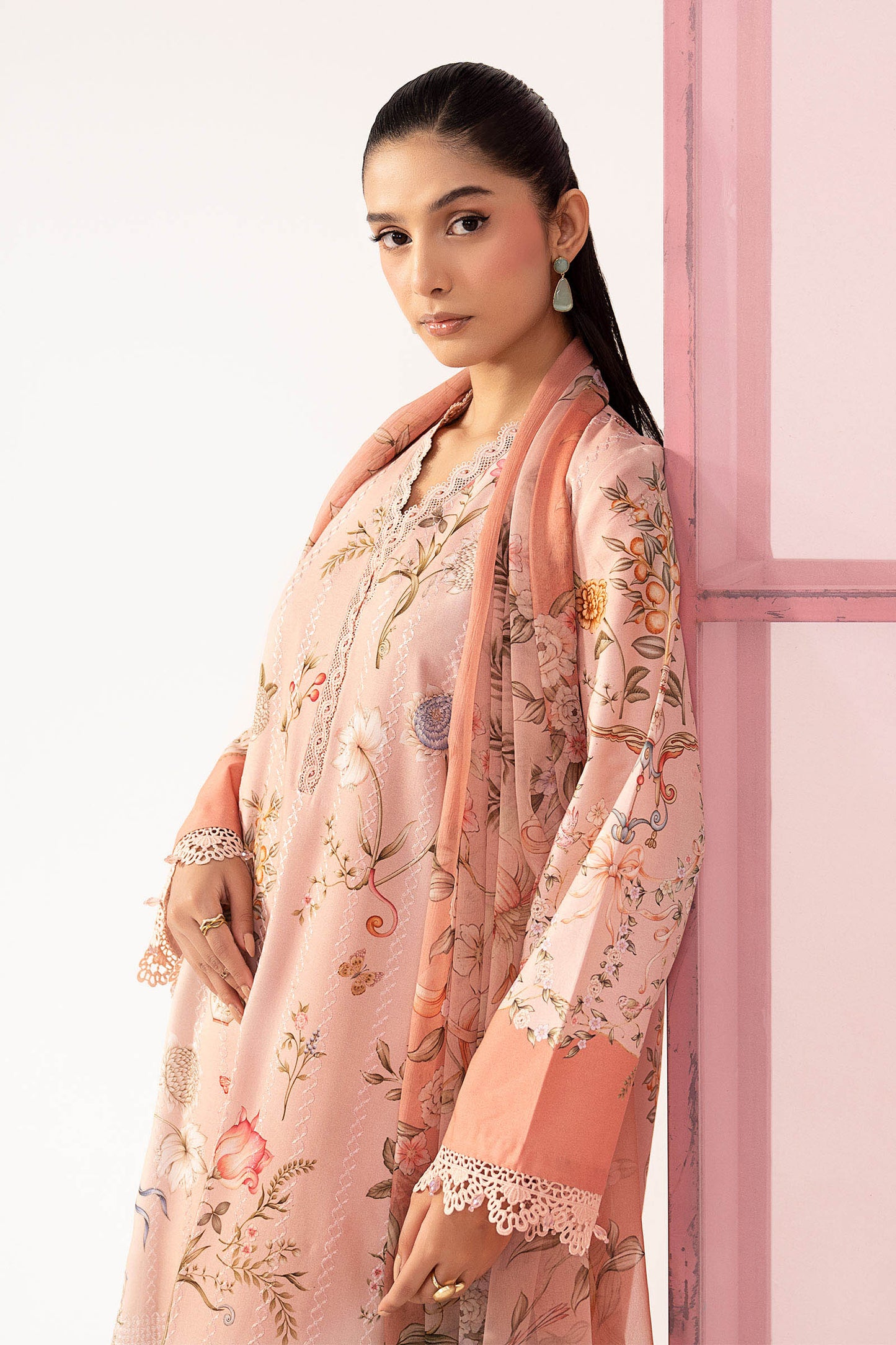 3 Piece Embroidered Lawn Suit - MPS-3004-A-Small