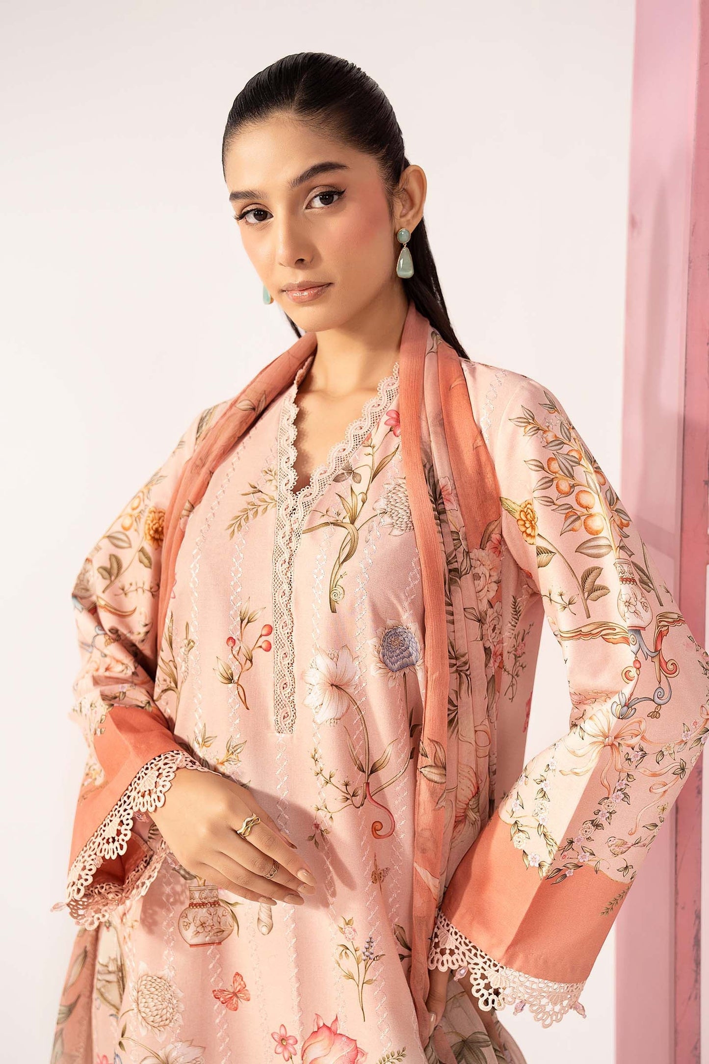 3 Piece Embroidered Lawn Suit - MPS-3004-A-Small