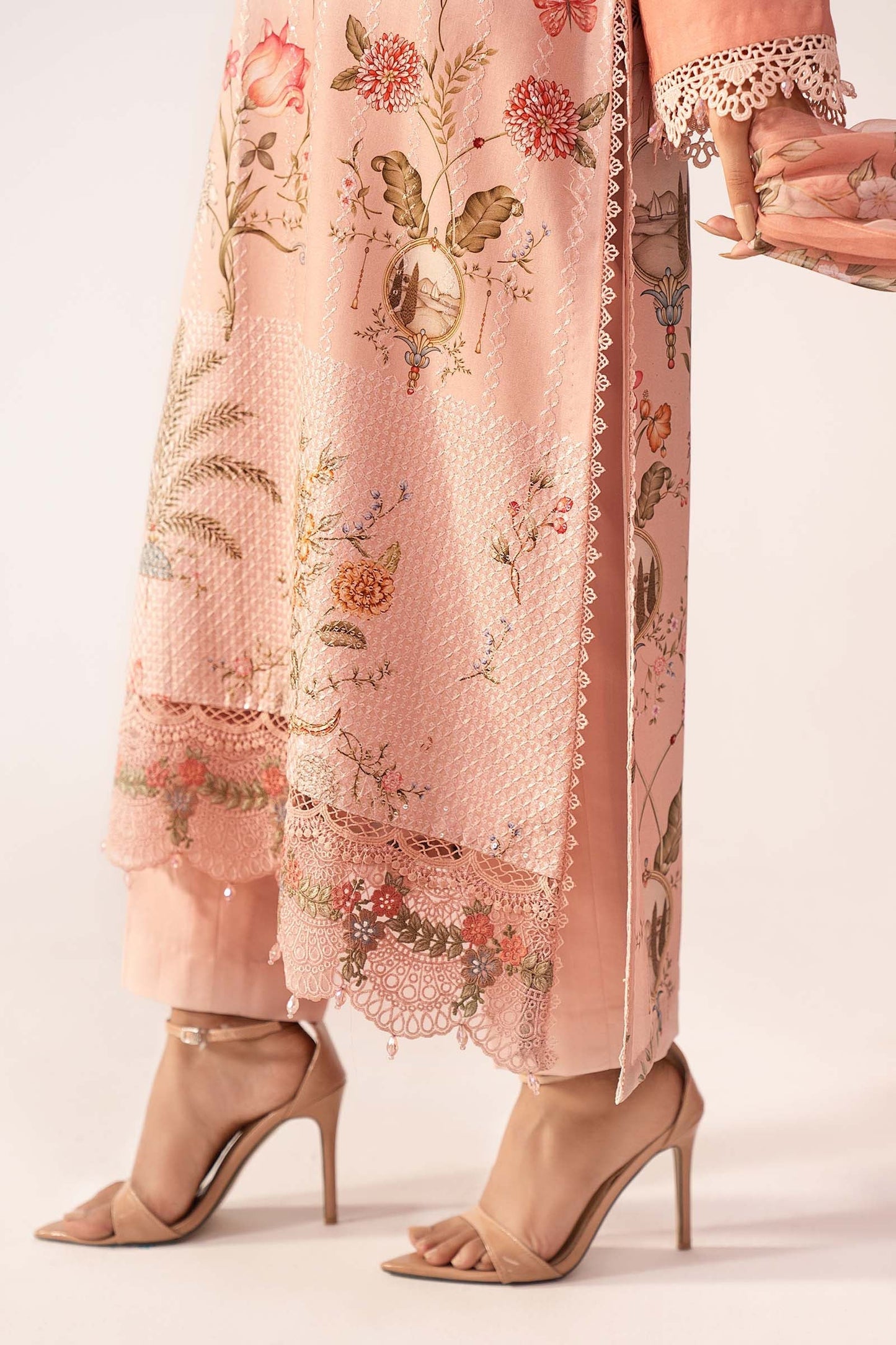 3 Piece Embroidered Lawn Suit - MPS-3004-A-Small
