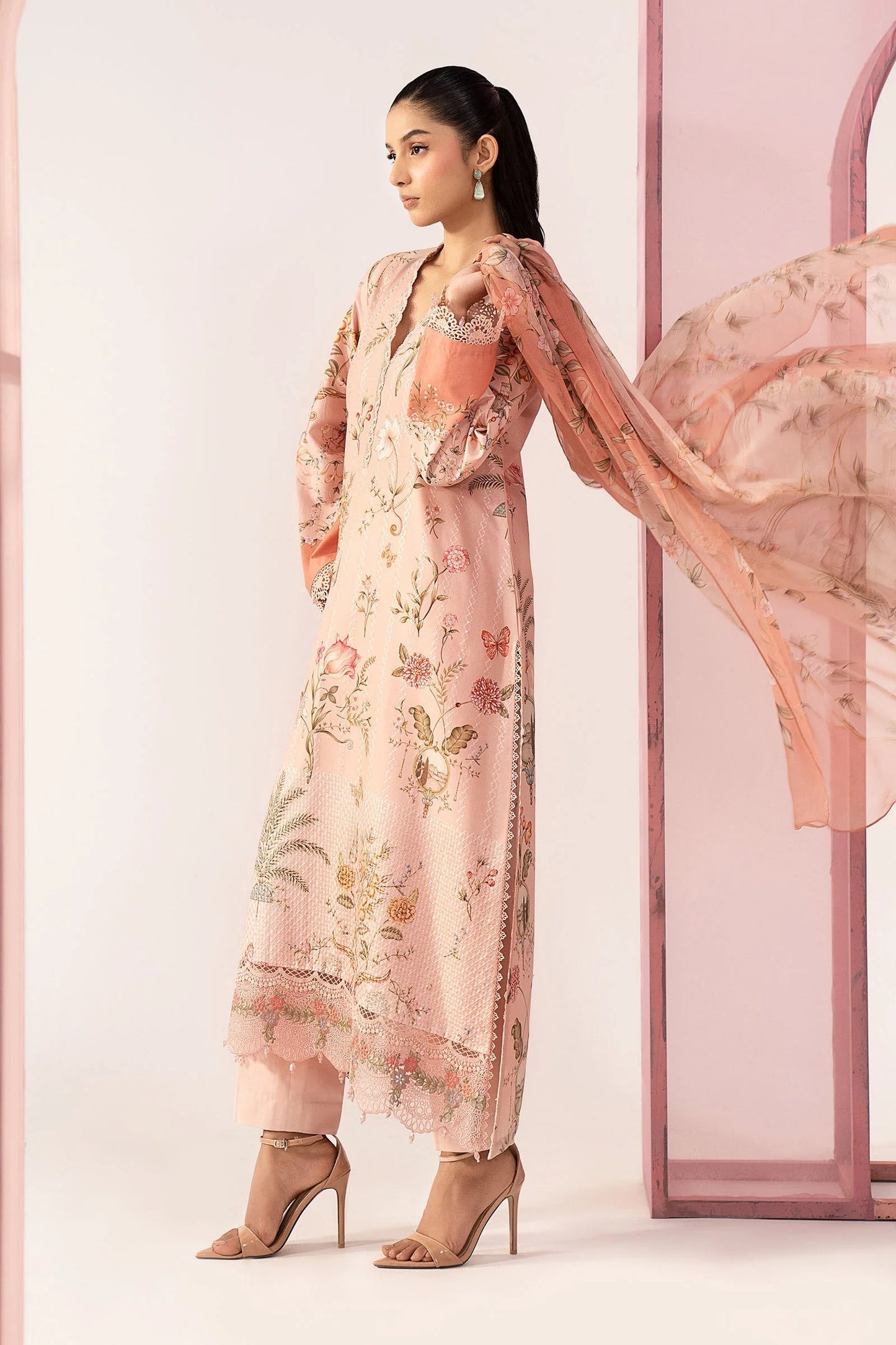 3 Piece Embroidered Lawn Suit - MPS-3004-A-Small
