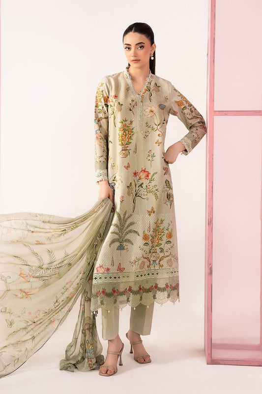 3 Piece Embroidered Lawn Suit - MPS-3004-B-Small