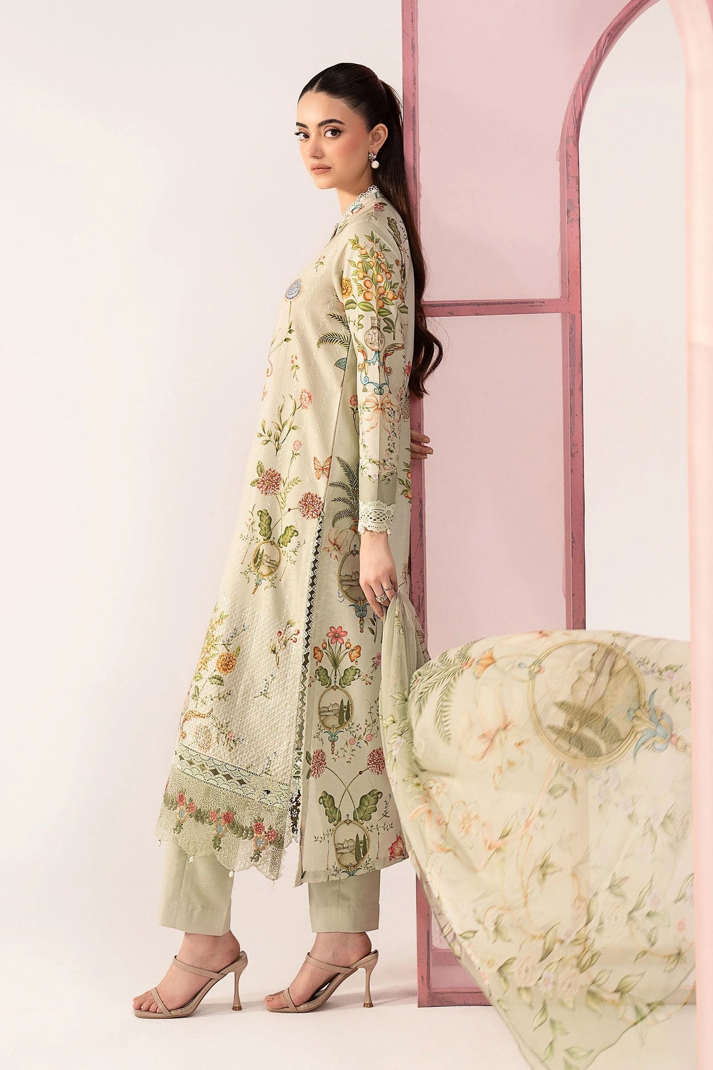 3 Piece Embroidered Lawn Suit - MPS-3004-B-Small