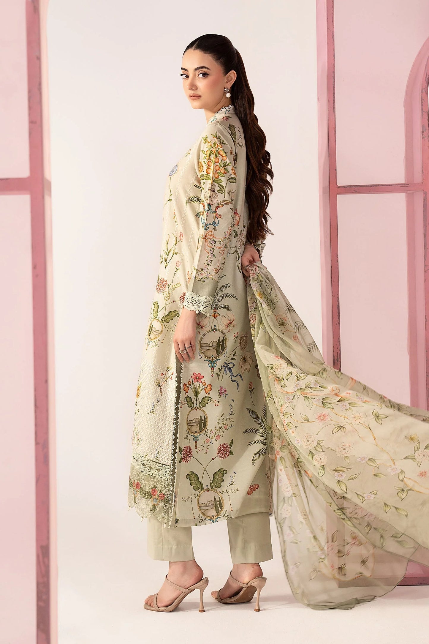 3 Piece Embroidered Lawn Suit - MPS-3004-B-Small
