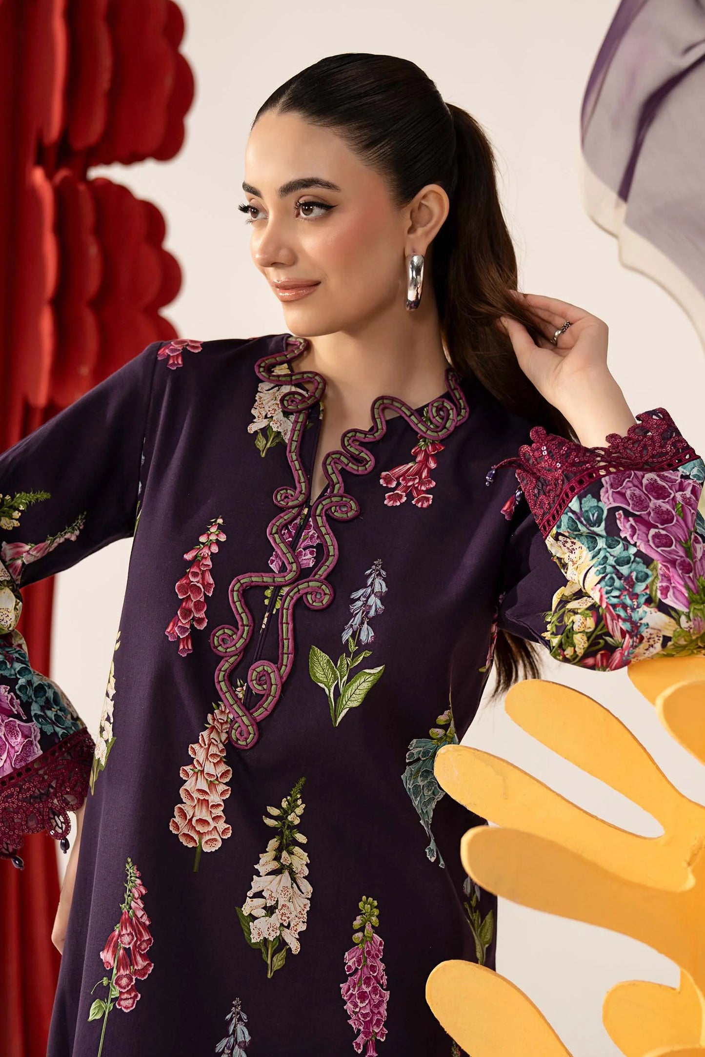 3 Piece Embroidered Lawn Suit - MPS-3005-A-Small