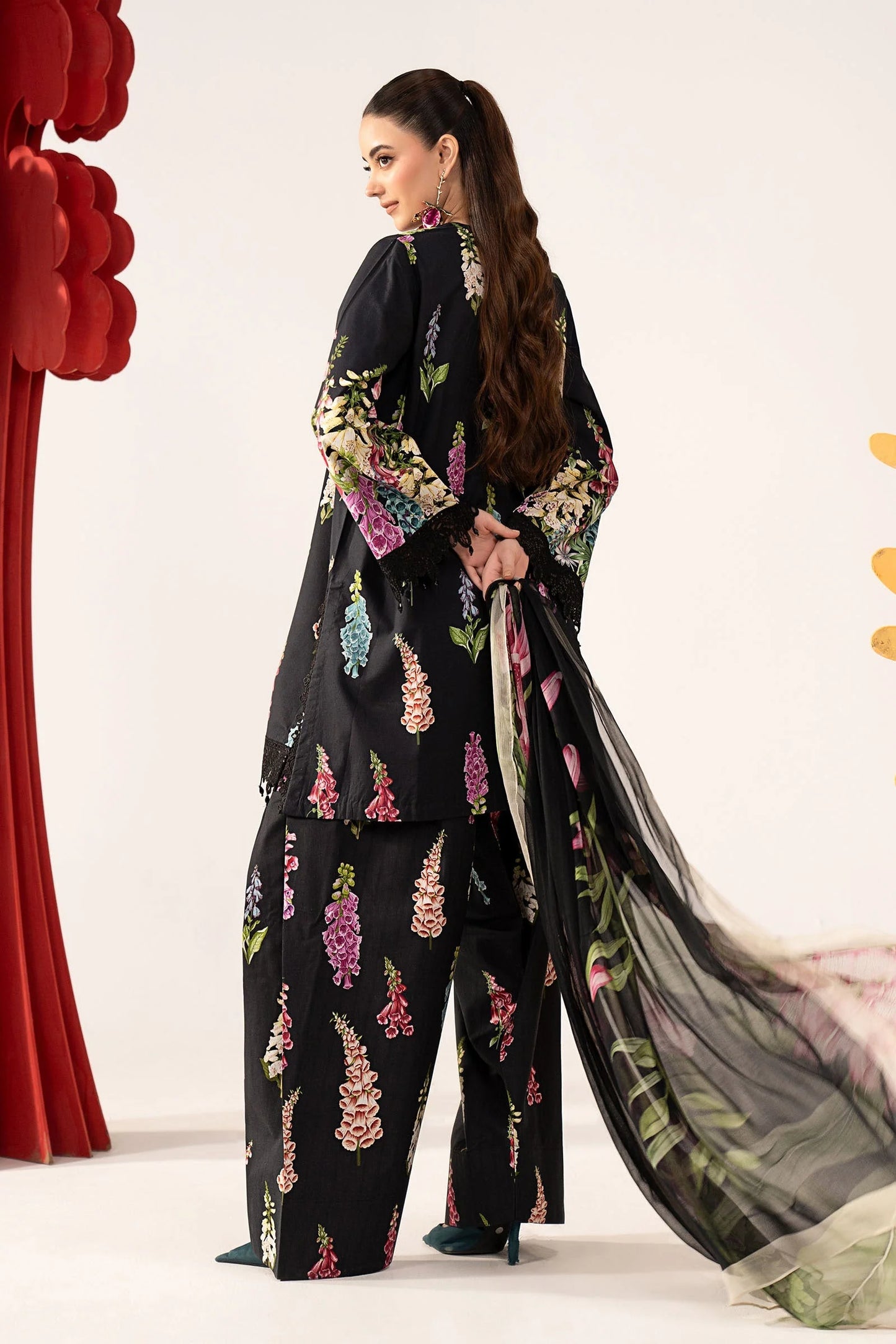 3 Piece Embroidered Lawn Suit - MPS-3005-B-Small