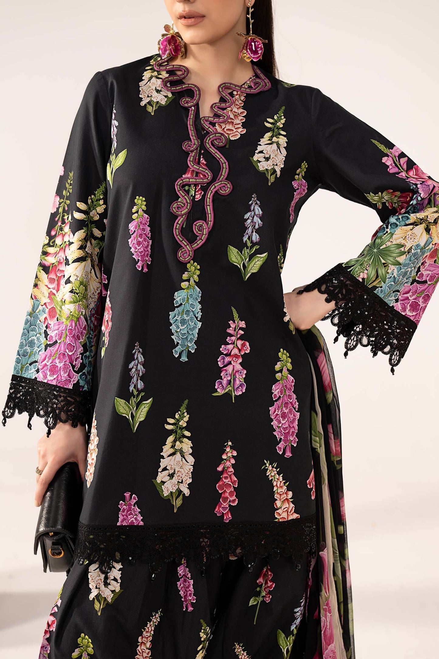 3 Piece Embroidered Lawn Suit - MPS-3005-B-Small