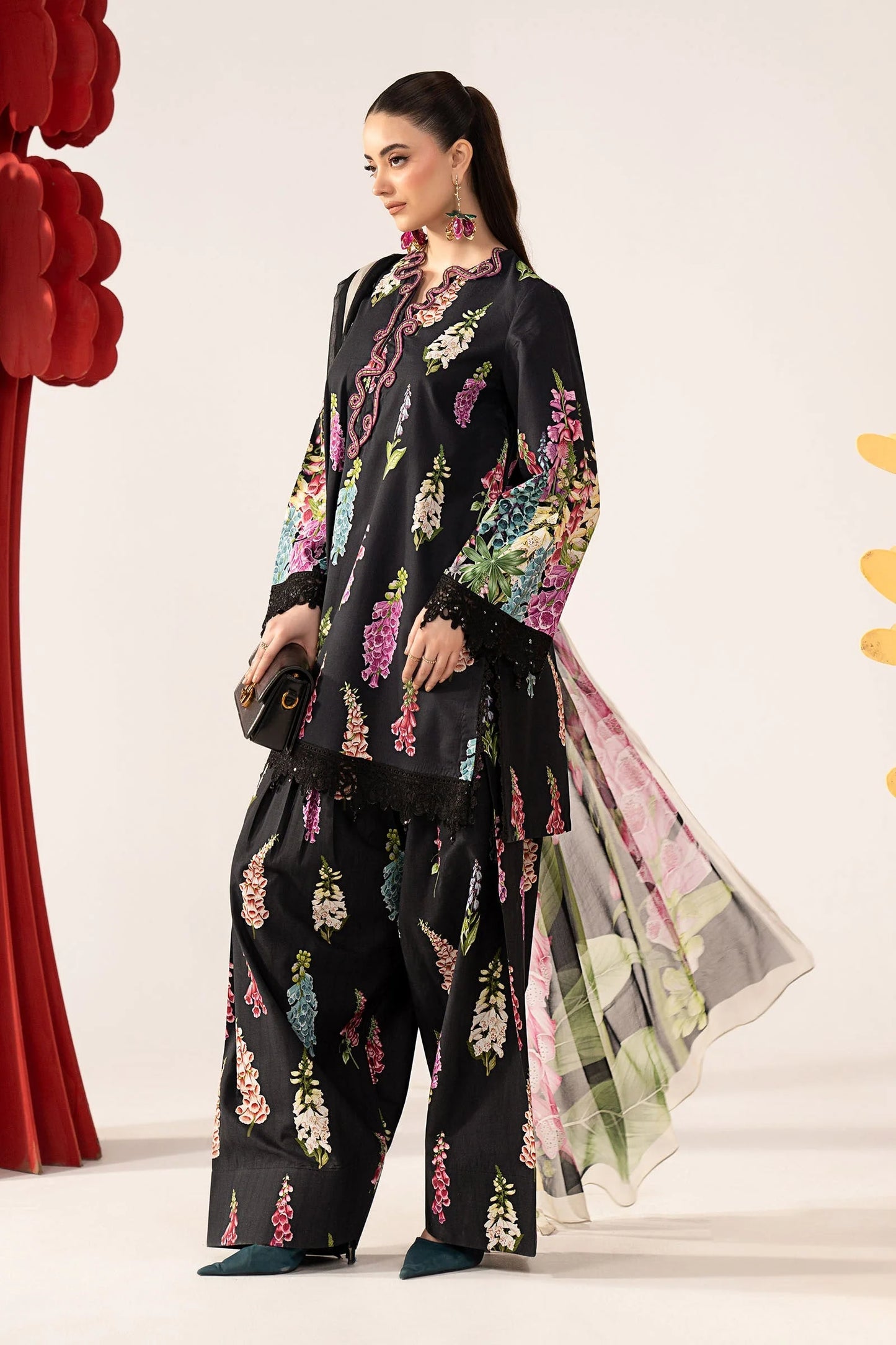3 Piece Embroidered Lawn Suit - MPS-3005-B-Small