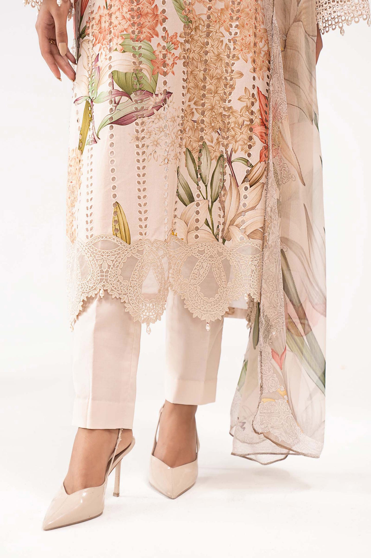 3 Piece Embroidered Lawn Suit - MPS-3006-A-Small