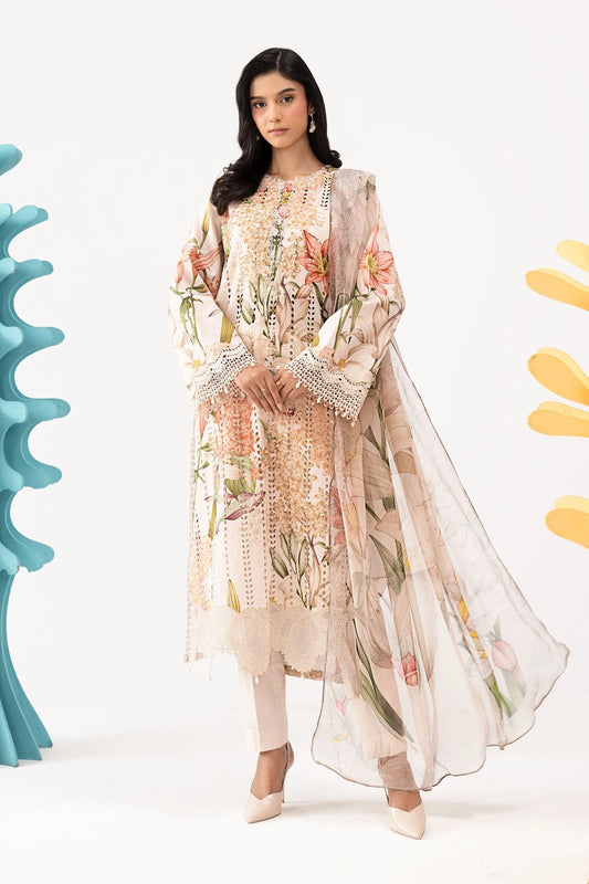 3 Piece Embroidered Lawn Suit - MPS-3006-A-Small