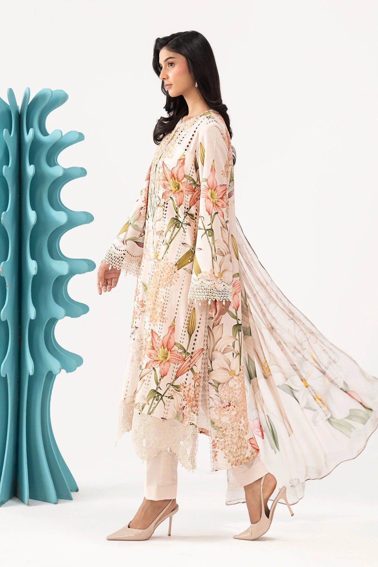 3 Piece Embroidered Lawn Suit - MPS-3006-A-Small