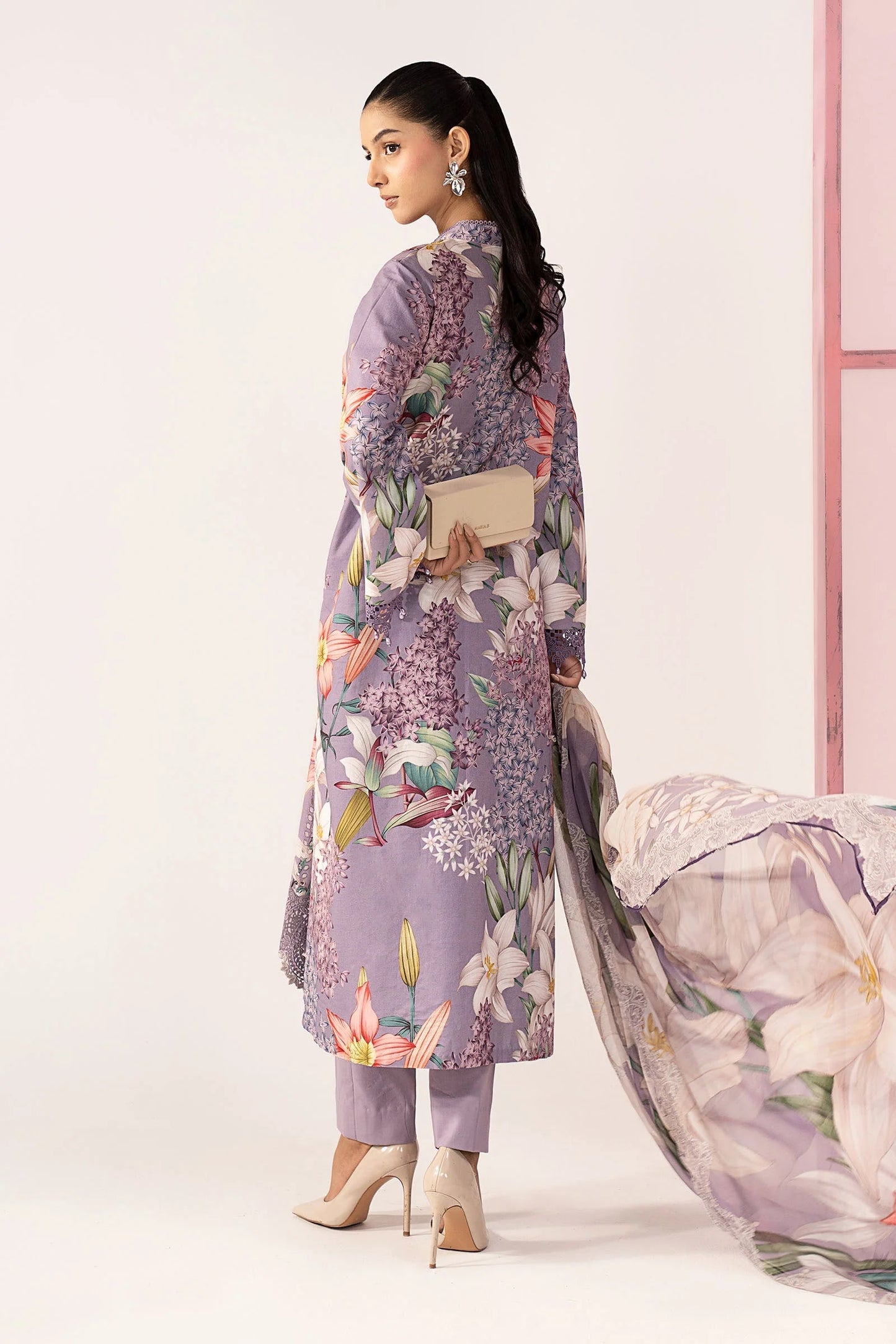 3 Piece Embroidered Lawn Suit - MPS-3006-B-Small