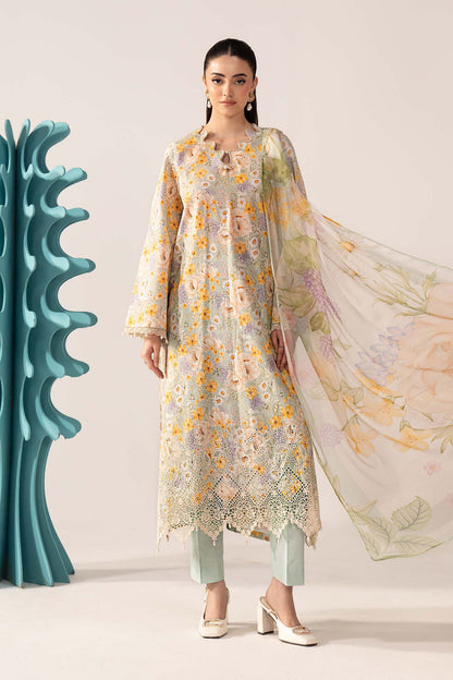 3 Piece Embroidered Lawn Suit - MPS-3007-A-Small