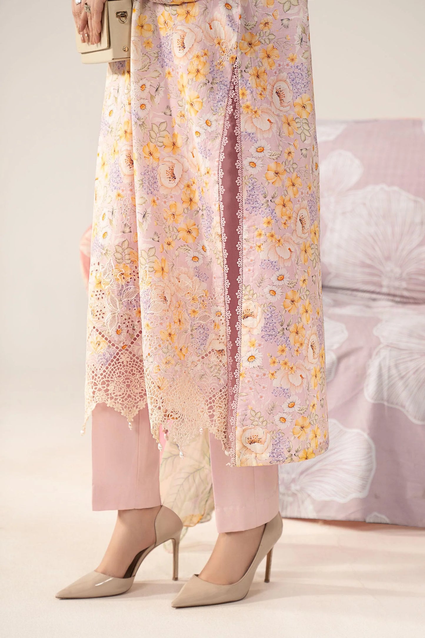 3 Piece Embroidered Lawn Suit - MPS-3007-B-Small
