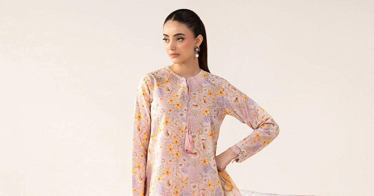3 Piece Embroidered Lawn Suit - MPS-3007-B-Small