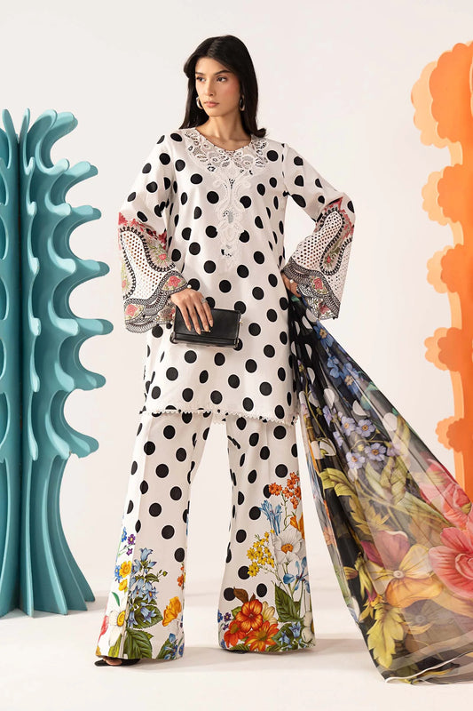 3 Piece Embroidered Lawn Suit - MPS-3008-A-Small