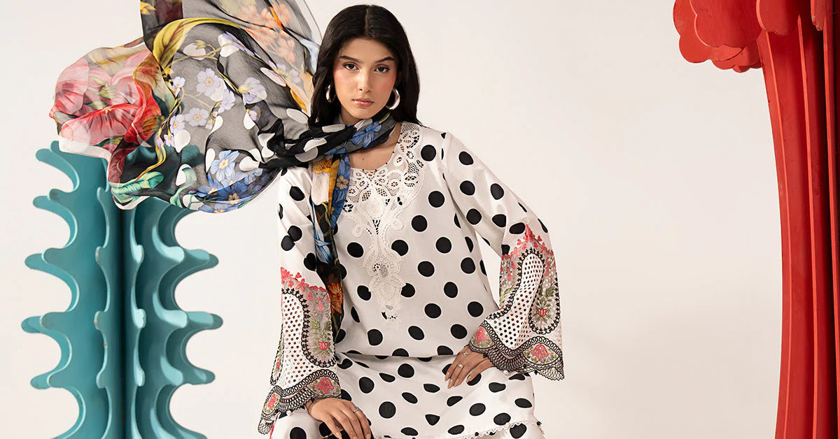 3 Piece Embroidered Lawn Suit - MPS-3008-A-Small