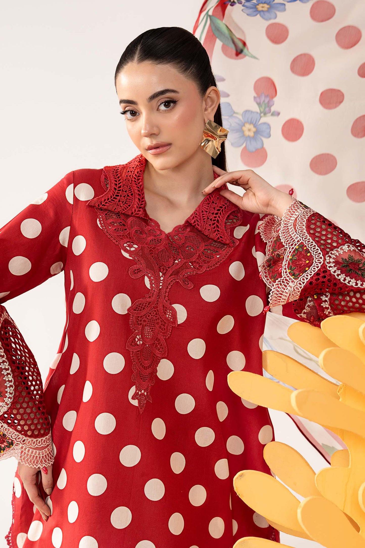 3 Piece Embroidered Lawn Suit - MPS-3008-B-Small
