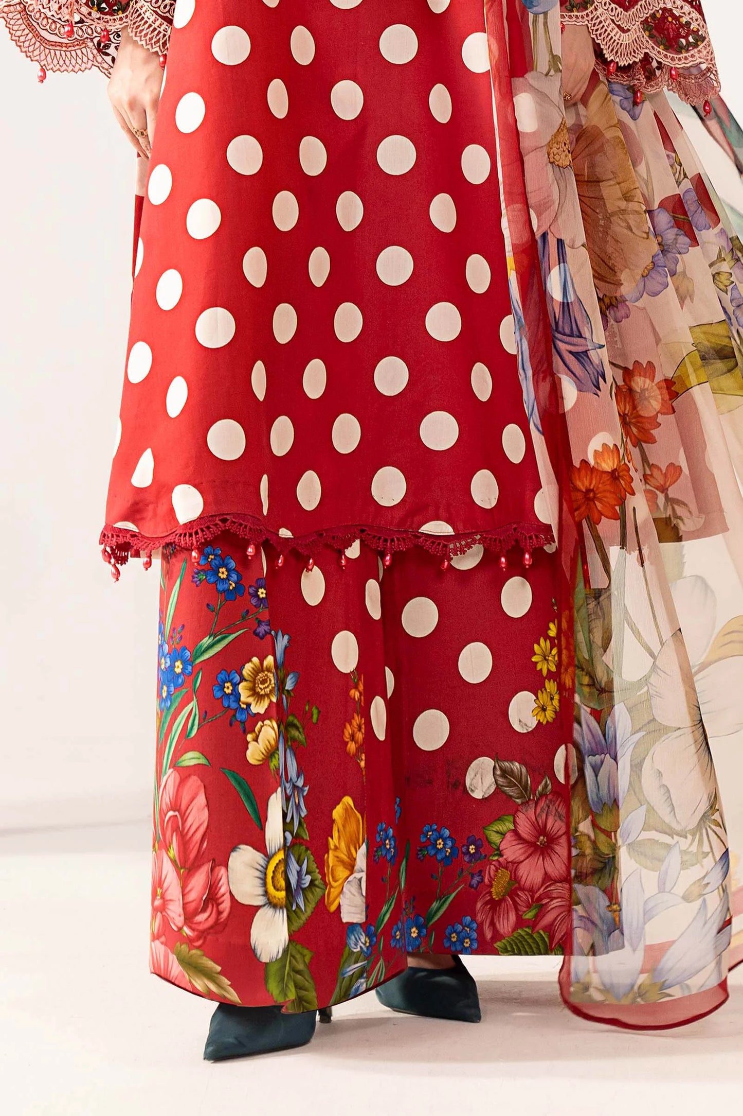 3 Piece Embroidered Lawn Suit - MPS-3008-B-Small