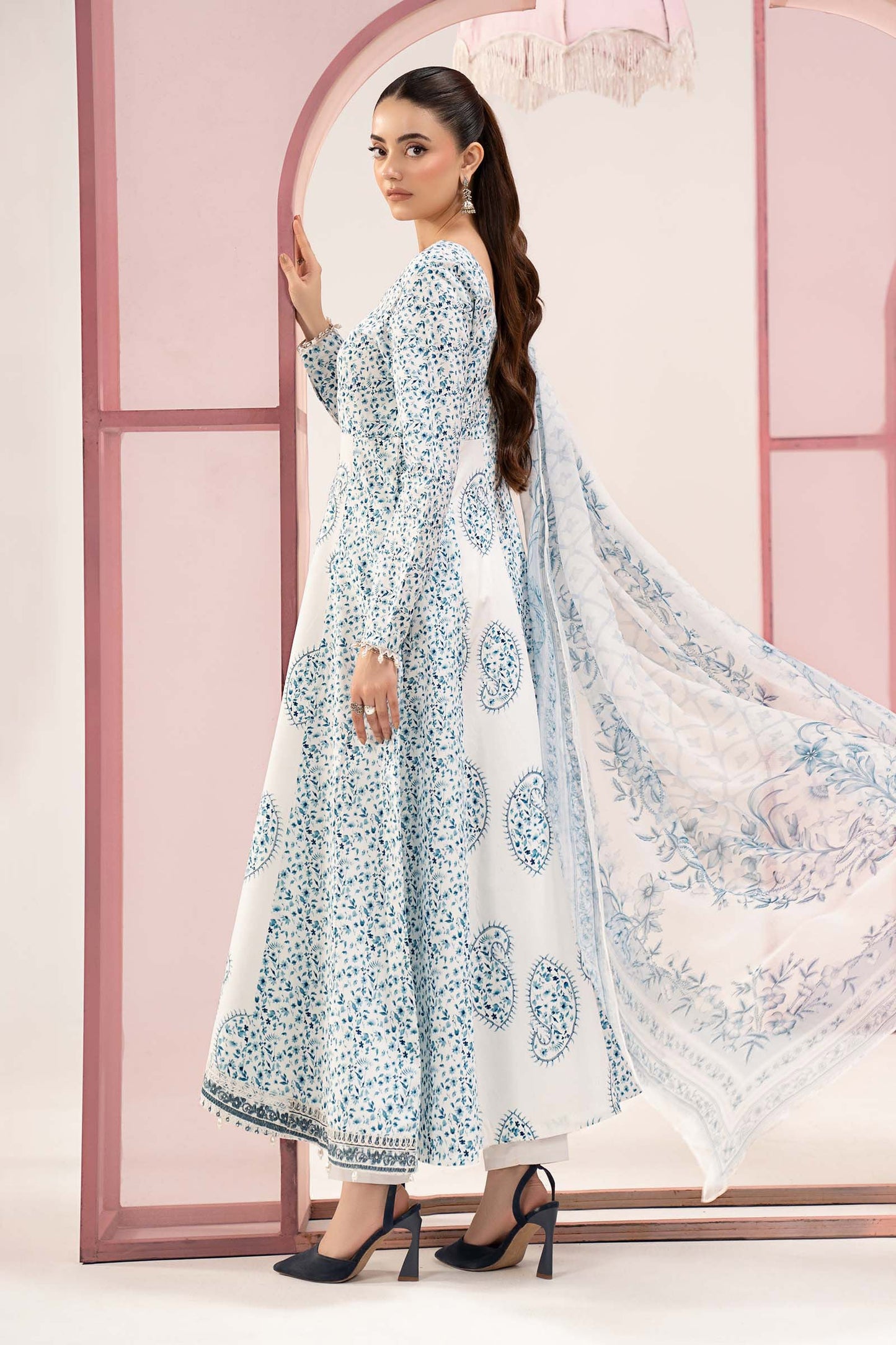 3 Piece Embroidered Lawn Suit - MPS-3009-A-Small