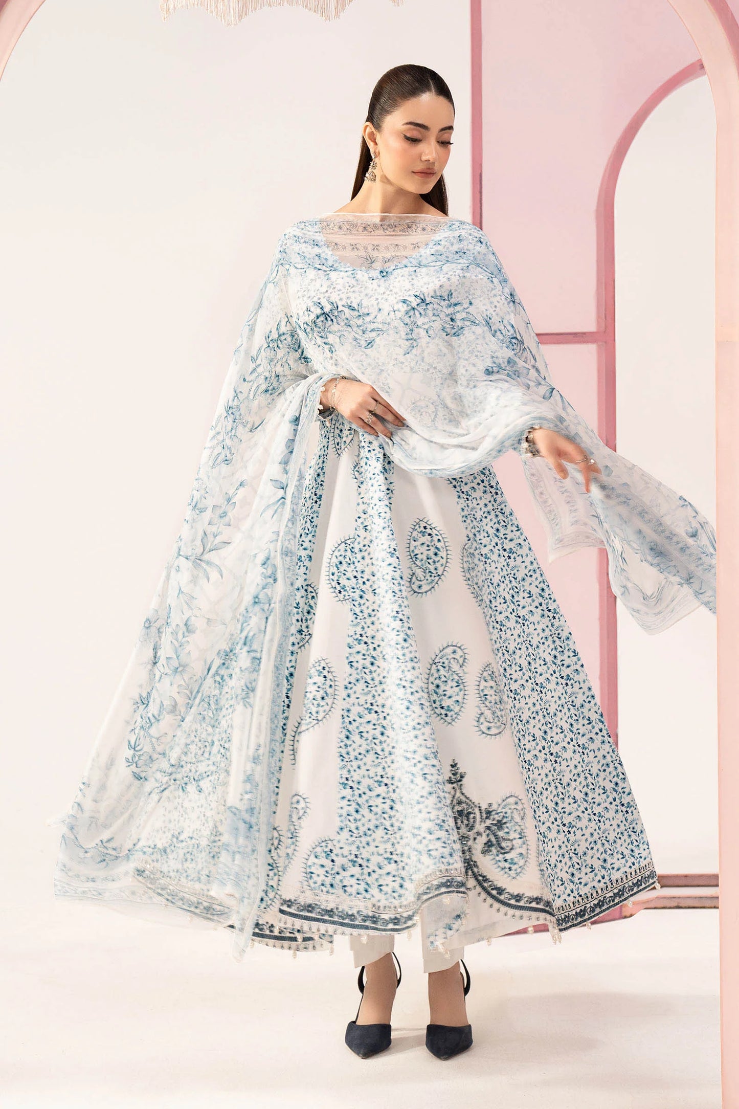 3 Piece Embroidered Lawn Suit - MPS-3009-A-Small