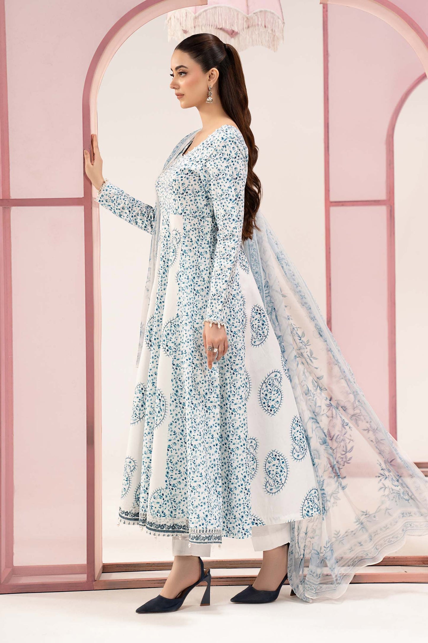 3 Piece Embroidered Lawn Suit - MPS-3009-A-Small