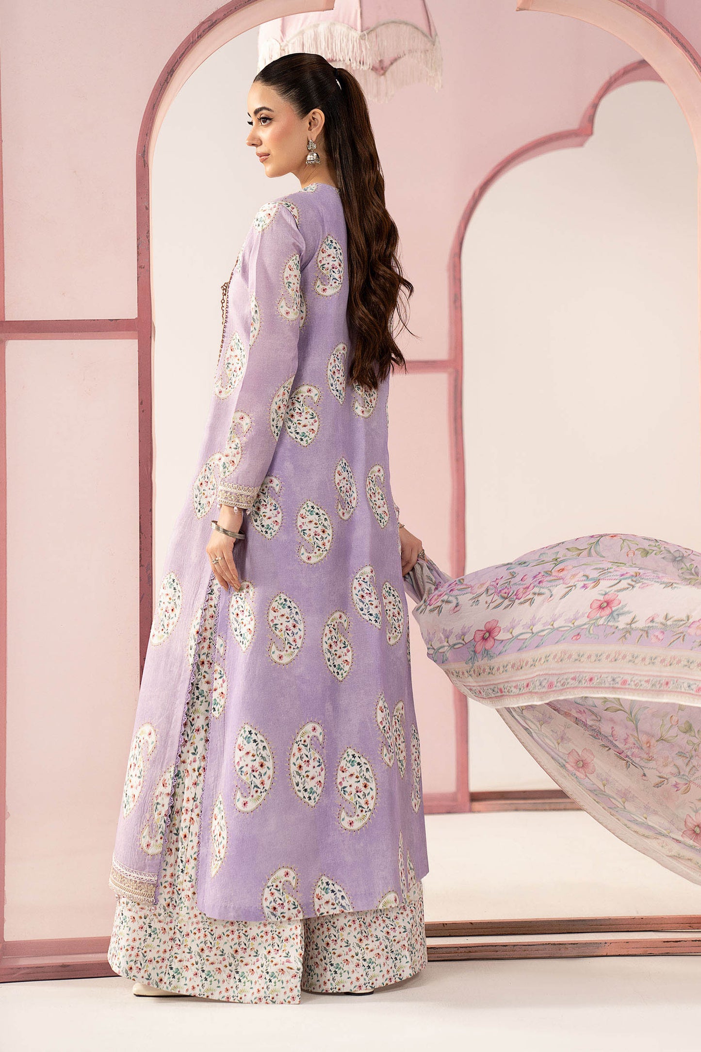 3 Piece Embroidered Lawn Suit - MPS-3009-B-Small