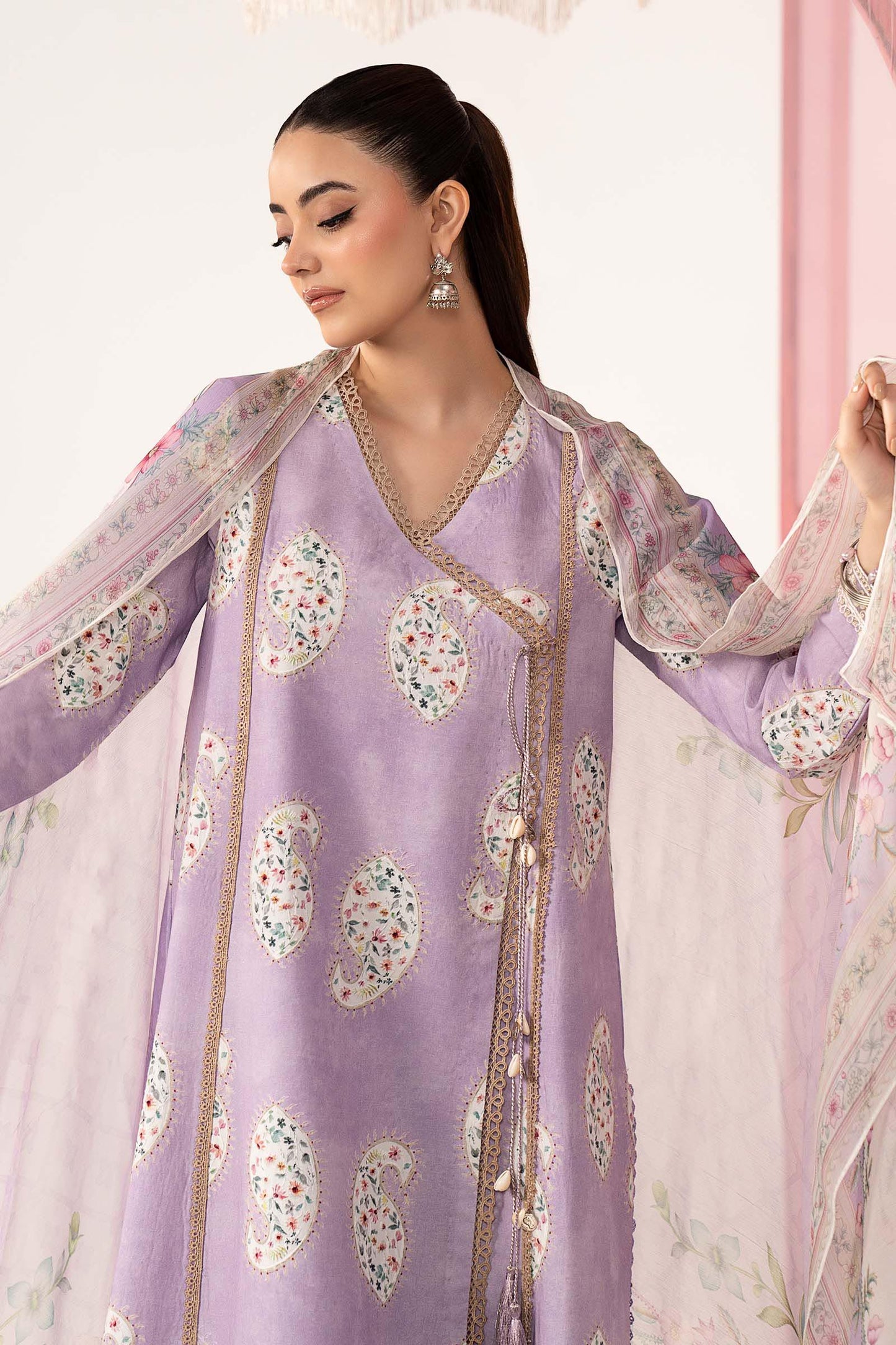 3 Piece Embroidered Lawn Suit - MPS-3009-B-Small