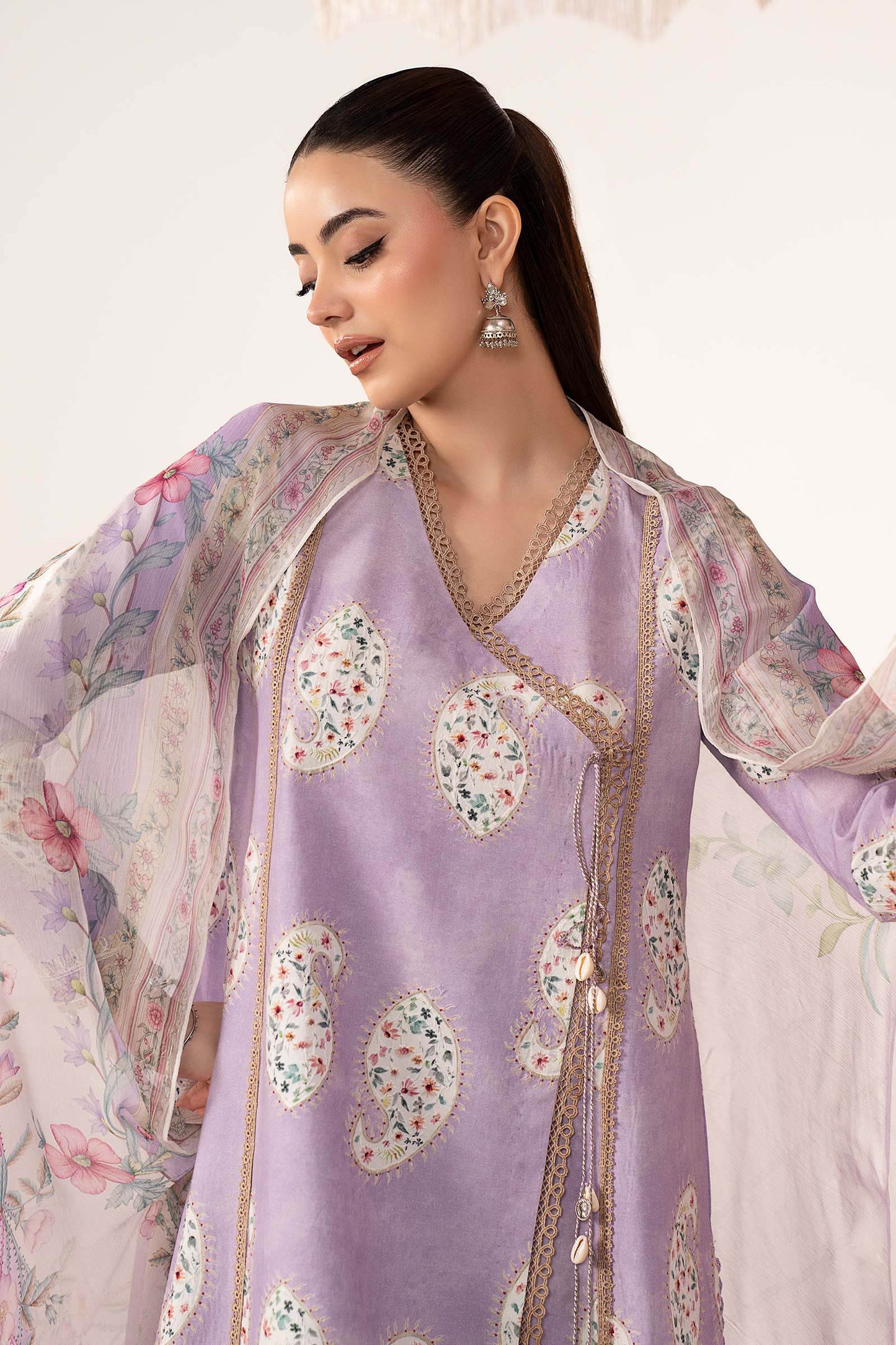 3 Piece Embroidered Lawn Suit - MPS-3009-B-Small