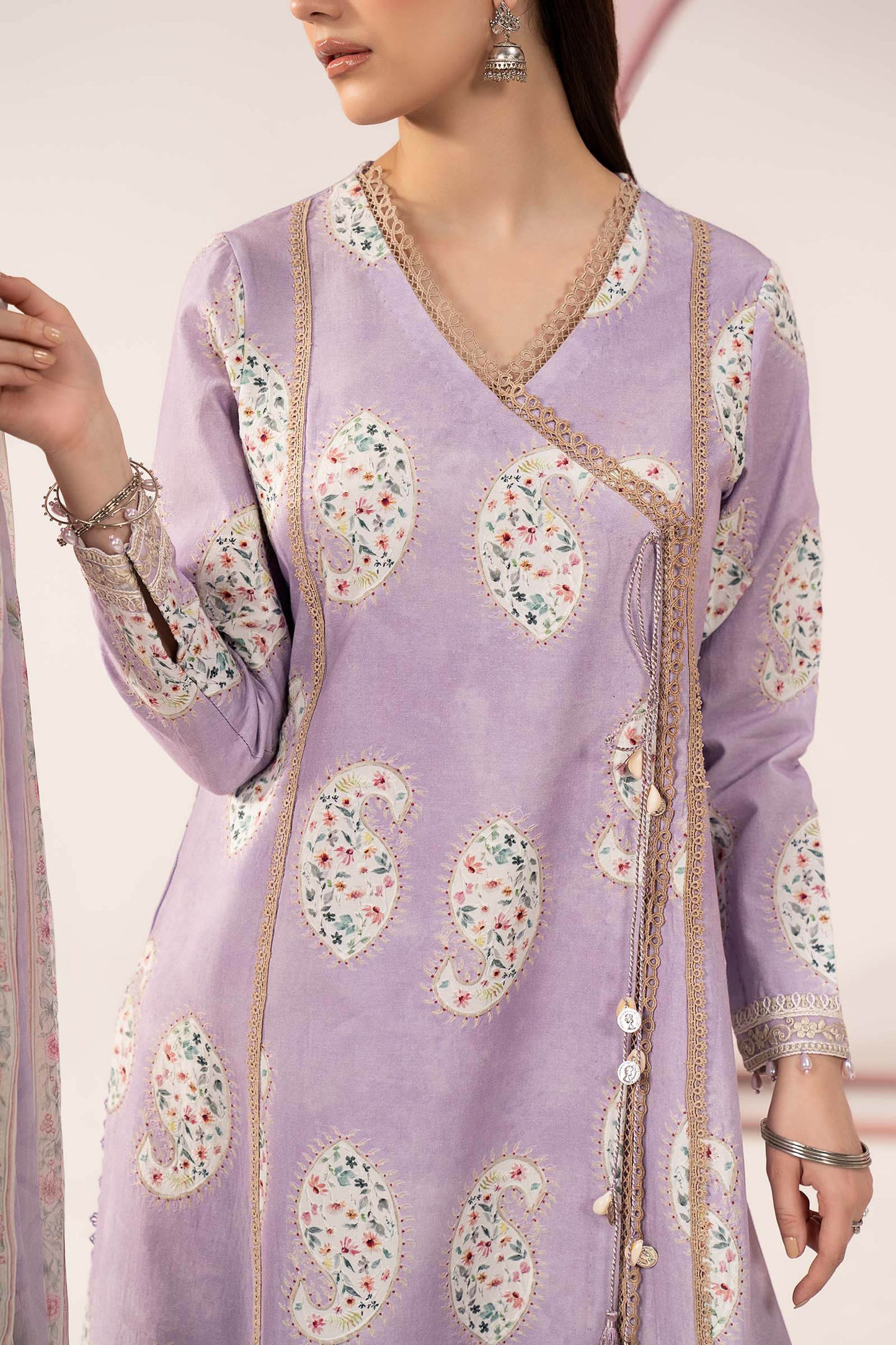 3 Piece Embroidered Lawn Suit - MPS-3009-B-Small