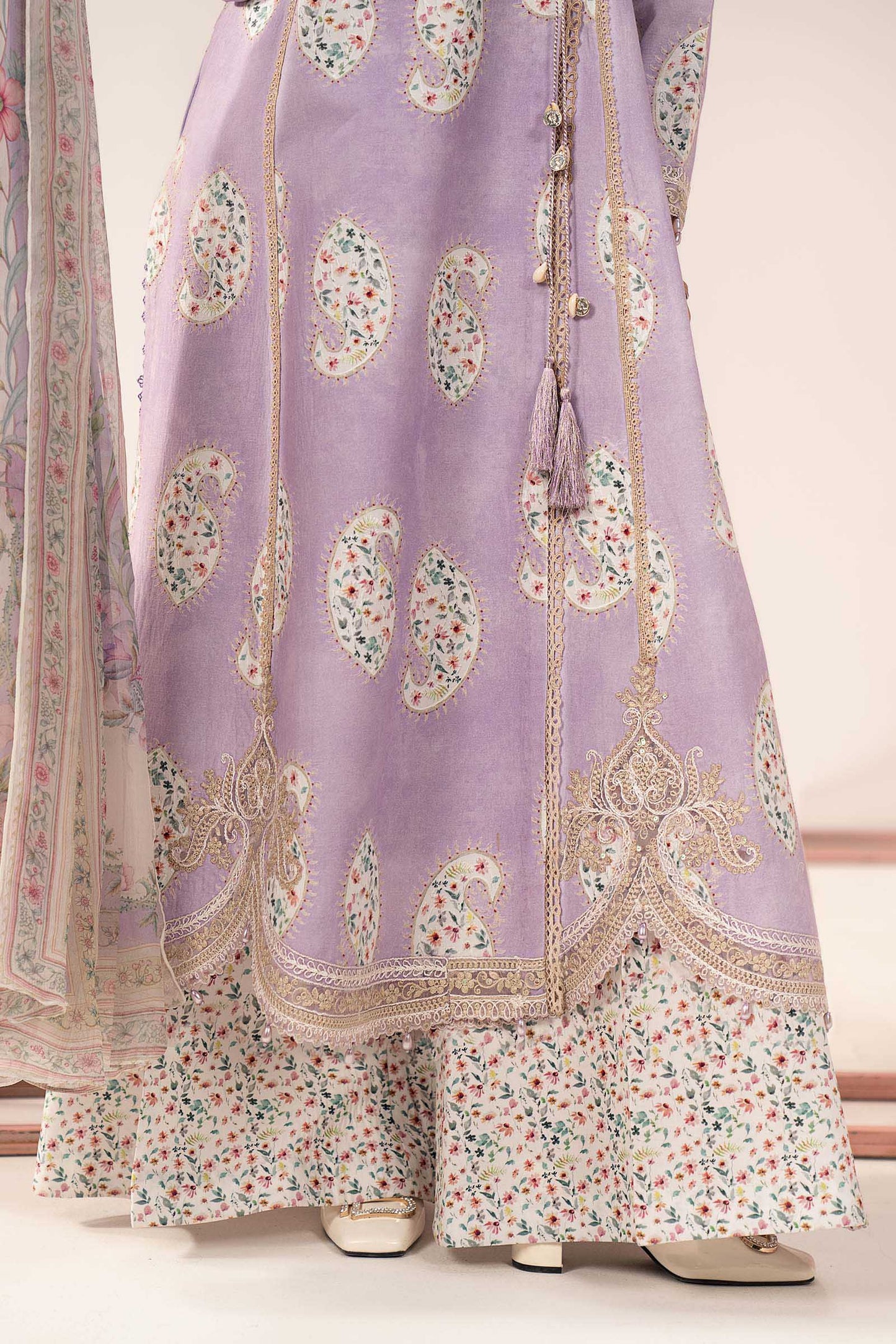 3 Piece Embroidered Lawn Suit - MPS-3009-B-Small